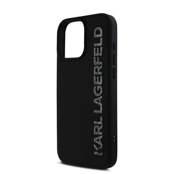 Karl Lagerfeld 3D Rubber Glitter Logo Case Чехол для Apple iPhone 16 Pro (KLHCP16LRBKGVCK)