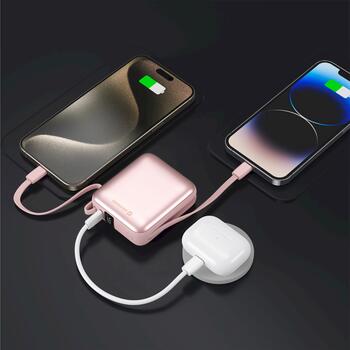 Swissten SPACE Power Bank Переносная зарядная батарея USB-C / Lightning / 10000 mAh Розовый (22013985)