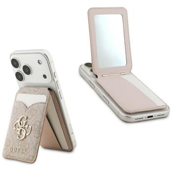 Guess MagSafe Кошелек с Подставкой и Зеркалом 4G Розовый (GUWMSMIP4GP)