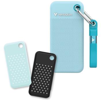 Verbatim 32325 External Drive Pocket SSD Внешний накопитель 2TB USB-C 3.2 gen.2 / чёрный/полярный синий (32325)