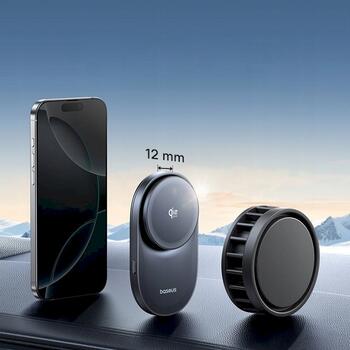 Baseus PrimeTrip VC2 Pro Cooling Magnetic Clamp Car Mount Автомобильный держатель с беспроводной зарядкой 25W / космический чёрный (C0013N00)
