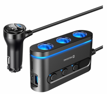 Swissten Автомобильная зарядка 2x USB-C PD / 1x USB-A QA 3.0 / 3x CL (20114010)
