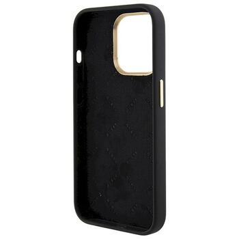 Guess GUHCP15LM4DGPK Silicone Logo Strass 4G Aizsargapvalks priekš iPhone 15 Pro 6.1