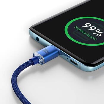 Baseus CAJY000603 Crystal Shine Series Data Cable Кабель для передачи данных USB-C - USB-C 100W 1.2m / синий (CAJY000603)
