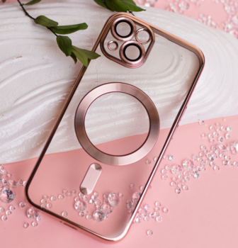Mocco Color Chrome MagSafe Case Aizsargapvalks Priekš Apple iPhone 15 (MC-CHMG-IPH-15-PN)