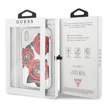 Guess GUHCPXROSTR Hardcase Flower Desire Aizsargapvalks priekš iPhone X / red rose (GUHCPXROSTR)