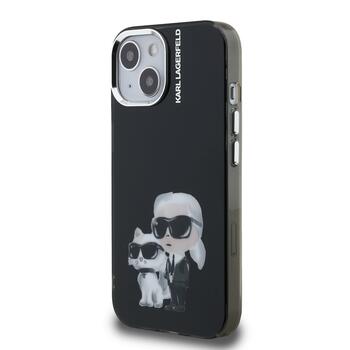 Karl Lagerfeld IML Aquarelle Karl and Choupette Защитный чехол для iPhone 15 / чёрный (KLHCP15SHMKCAQK)