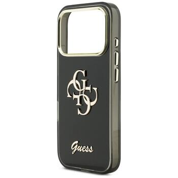 Guess IML 4G Script Metal Case Aizsargapvalks priekš iPhone 17 Pro / melns (GUHCP17L5HC4MLSK)