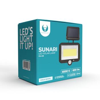 Forever Light SUNARI Saules Lampa LED / FLS-06 / COB PIR / 8W / 600lm / 6000K / 1800mAh / Li-Ion (RTV100327)