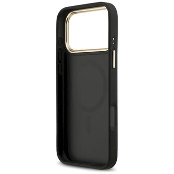 Guess 4G Srtass Logo & Big Strap Metal Buttons MagSafe Case Защитный чехол для iPhone 17 Pro Max / чёрный (GUHMP17XP4G4DCSK)