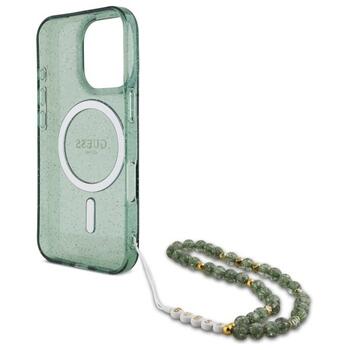 Guess GUHMP16XHGCRELSA Hardcase IML Glitter With Pearl Aizsargapvalks priekš iPhone 16 Pro Max 6.9