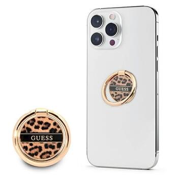 Guess Ring stand GURSHCLEOW Чехол для телефона Leopard / коричневый (GURSHCLEOW)
