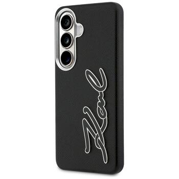 Karl Lagerfeld Grained Signature Metal Resin Logo Защитный чехол для Samsung Galaxy S26 / чёрный (KLHCS26SPGFKSRSK)