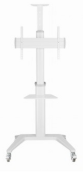 Gembird TVS-70T-02-W Alumīnija TV grīdas statīvs ar ritentiņiem (TVS-70T-02-W)