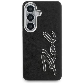 Karl Lagerfeld Grained Signature Metal Resin Logo Защитный чехол для Samsung Galaxy S26 / чёрный (KLHCS26SPGFKSRSK)