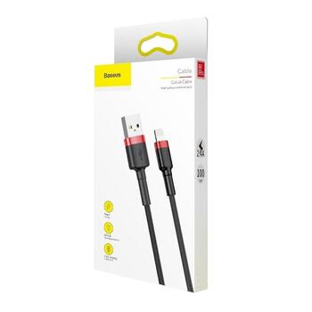 Baseus Cafule USB Lightning Кабель для зарядки 2.4A 1m / красный/чёрный (CALKLF-B19)