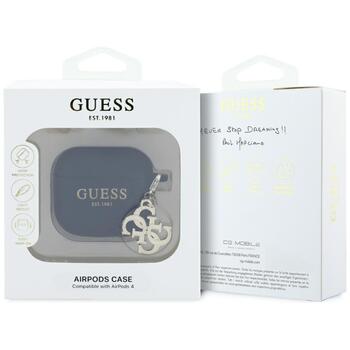 Guess GUA4LECG4K AirPods 4 cover Защитный чехол для AirPods 4 Silicone 4G Charm / чёрный (GUA4LECG4K)