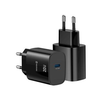 Swissten Edge Tīkla Lādētājs USB-C GaN 20W Melns (22071710)