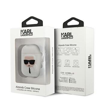 Karl Lagerfeld KLACCSILKHWH AirPods cover Защитный чехол Silicone Ikonik / белый (KLACCSILKHWH)