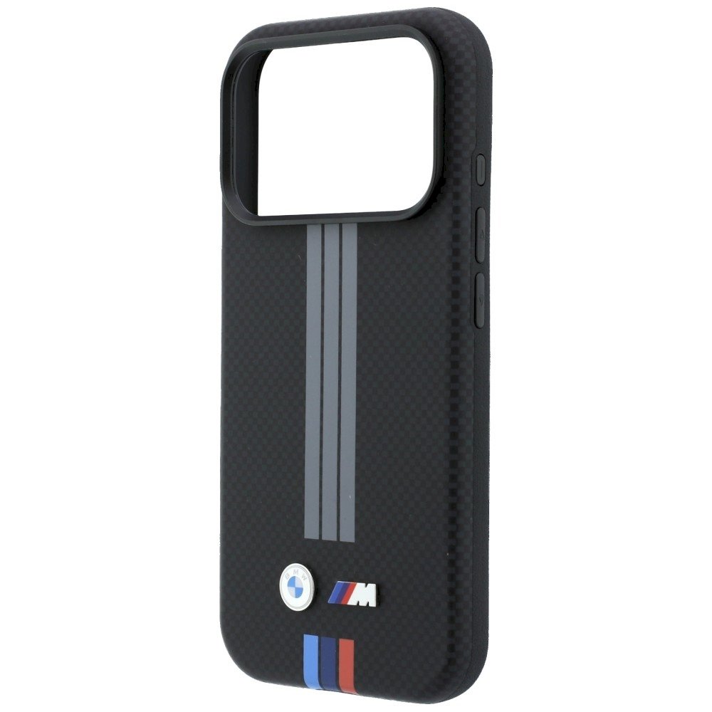 BMW M Quadrille Kevlar Case Anthracite & Tricolor Print Lines MagSafe Aizsargapvalks priekš iPhone 18 Pro Max (BMHMP18X25PUKRESK)