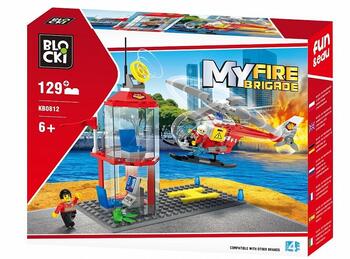 Blocki MyFireBrigade Ugunsdzēsēju Helikopters un vadības tornis / KB0812 / Konstruktors ar 129 detaļām / Vecums 6+ (KB0812)