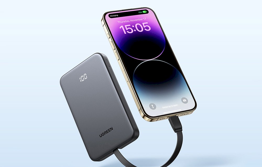 Ugreen PB526 Портативный аккумулятор 10000mAh 20W / серый (75161B)