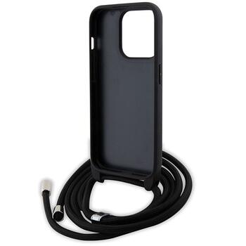 Karl Lagerfeld Crossbody Saffiano Monogram Metal Pin Karl & Choupette Back Case Aizsargapvalks Priekš Apple iPhone 15 Pro (KLHCP15LSASKNPSK)