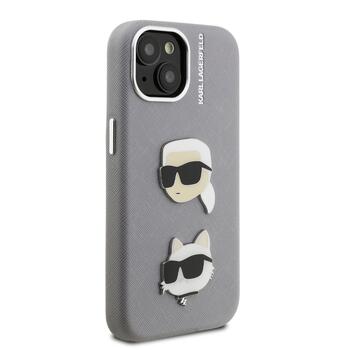 Karl Lagerfeld Grained PU K&CH Heads Case Чехол для Apple iPhone 15 (KLHCP15SPSFDHPG)