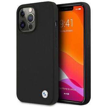 BMW BMHCP13LSILBK Back Case Aizmugurējais Ādas Apvalks Telefonam Apple iPhone 13 Pro (BMHCP13LSILBK)