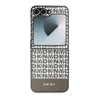 DKNY PU Leather Repeat Pattern Bottom Stripe Case Защитный чехол для Samsung Galaxy Z Flip 6/7 FE / коричневый (DKHCZF6PSOSPW)
