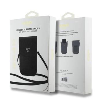 Guess PU Grained Triangle Logo Phone Bag Сумка для телефона / чёрный (GUCWBPGTSPSK)