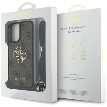 Guess 4G Big Logo Cord Stap Crossbody Защитный чехол для iPhone 16 Plus / коричневый (GUHCP16MP4GMGCRW)