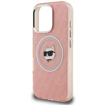 Case Karl Lagerfeld IML Choupette Head Logo MagSafe Защитный чехол для iPhone 16 Pro Max / розовый (KLHMP16XHMKBCHP)