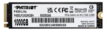Patriot P400LP1KGM28H SSD диск 1TB / M.2 / PCI Express 4.0 / NVMe (P400LP1KGM28H)