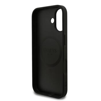 Guess PU Leather 4G Colored Ring MagSafe Case Aizsargapvalks priekš iPhone 17 / melns (GUHMP17SG4GFRK)
