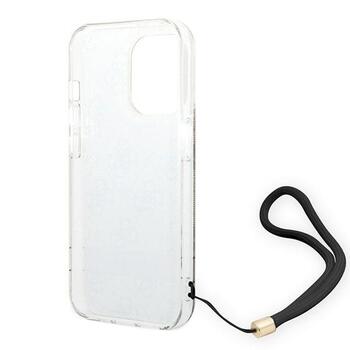 Guess GUOHCP14LH4STW Hardcase 4G Print Strap Aizsargapvalks priekš iPhone 14 Pro 6,1