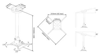 Multibrackets MB-1787 Projektoru tūrētajs 900-1600 mm / 15kg (MB-1787)