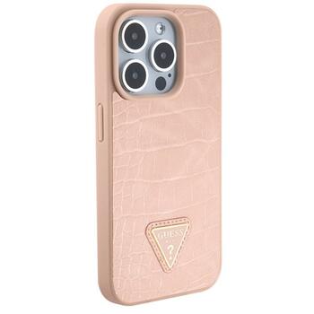 Guess Croco Triangle Logo Защитный Чехол для Apple iPhone 15 Pro Max (GUHCP15XPCRTHCP)