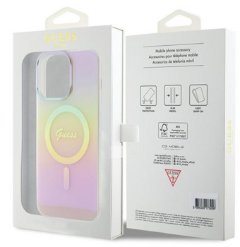 Guess IML MagSafe Iridescent Case Защитный Чехол для Apple iPhone 15 Pro (GUHMP15LHITSP)