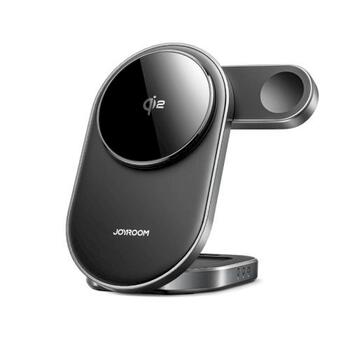 Joyroom JR-W17 Wireless Charger 3-in-1 Беспроводное зарядное устройство для iPhone, Apple Watch и AirPods All Series Cable 15W / чёрный (JR-W17-BLK)