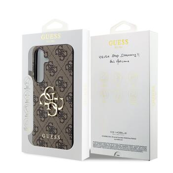 Guess PU 4G Metal Logo Case Защитный чехол для Samsung Galaxy S24 / коричневый (GUHCS24S4GMGBR)