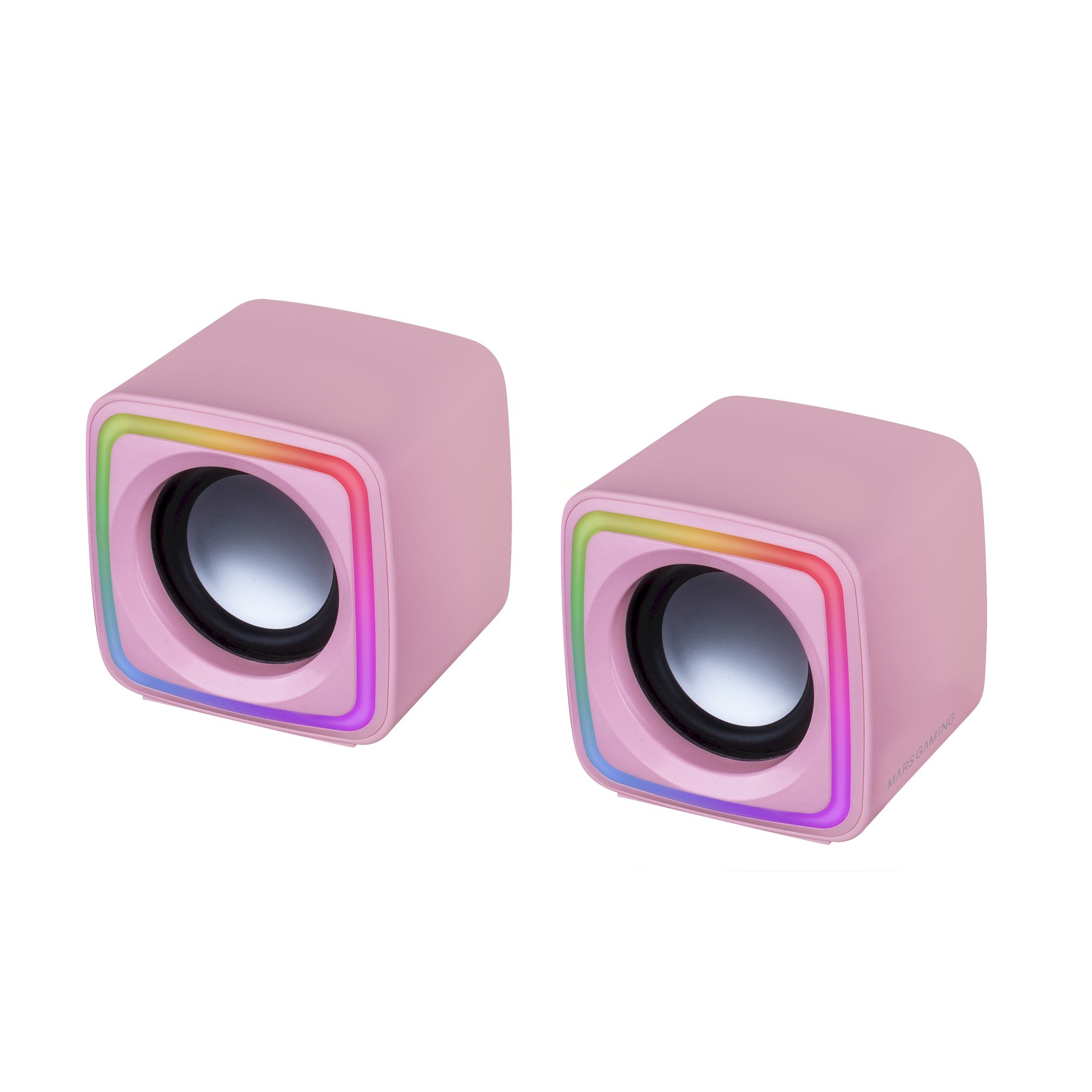Mars Gaming MSCUBEP Компактные RGB игровые колонки 8W DSP / розовые (MSCUBEP)