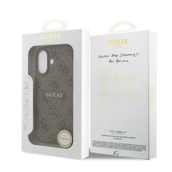 Guess PU Leather 4G Colored Ring MagSafe Case Защитный чехол для iPhone 17 / коричневый (GUHMP17SG4GFRW)