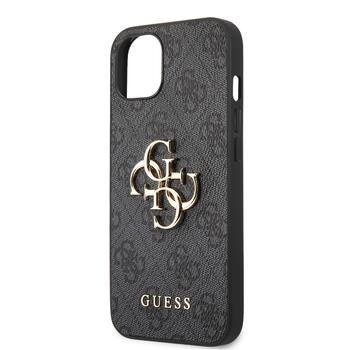 Guess PU 4G Metal Logo Case Защитный чехол для iPhone 13 / серый (GUHCP13M4GMGGR)