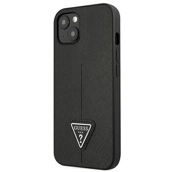 Guess GUHCP13SPSATLK Hardcase Saffiano Triangle Logo Aizsargapvalks priekš iPhone 13 mini 5,4