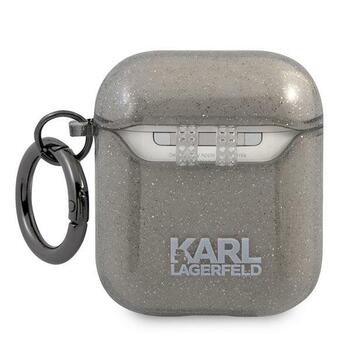Karl Lagerfeld KLA2UKHGK Защитный чехол для AirPods Glitter Karl`s Head / чёрный (KLA2UKHGK)