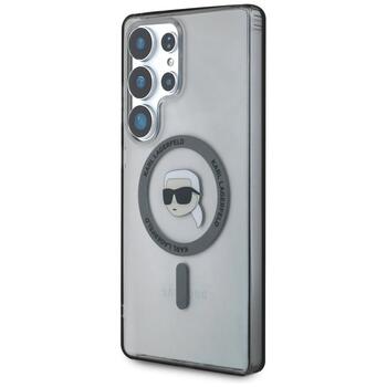 Karl Lagerfeld Button Karl Head Printed Logo MagSafe Aizsargapvalks Priekš Samsung Galaxy S25 Ultra (KLHMS25LHLSKIK)