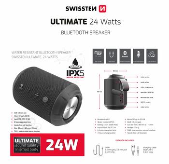 Swissten Ultimate Bluetooth Portatīvais Skaļrunis 24W (52109000)