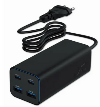 Gembird TA-UC-2A2C-PD100-01-BK Универсальное Зарядное Устройство USB / USB-C / 100W (TA-UC-2A2C-PD100-01-BK)