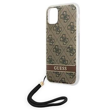 Guess GUOHCN61H4STW Hardcase 4G Print Strap Aizsargapvalks priekš iPhone 11 / brūns (GUOHCN61H4STW)